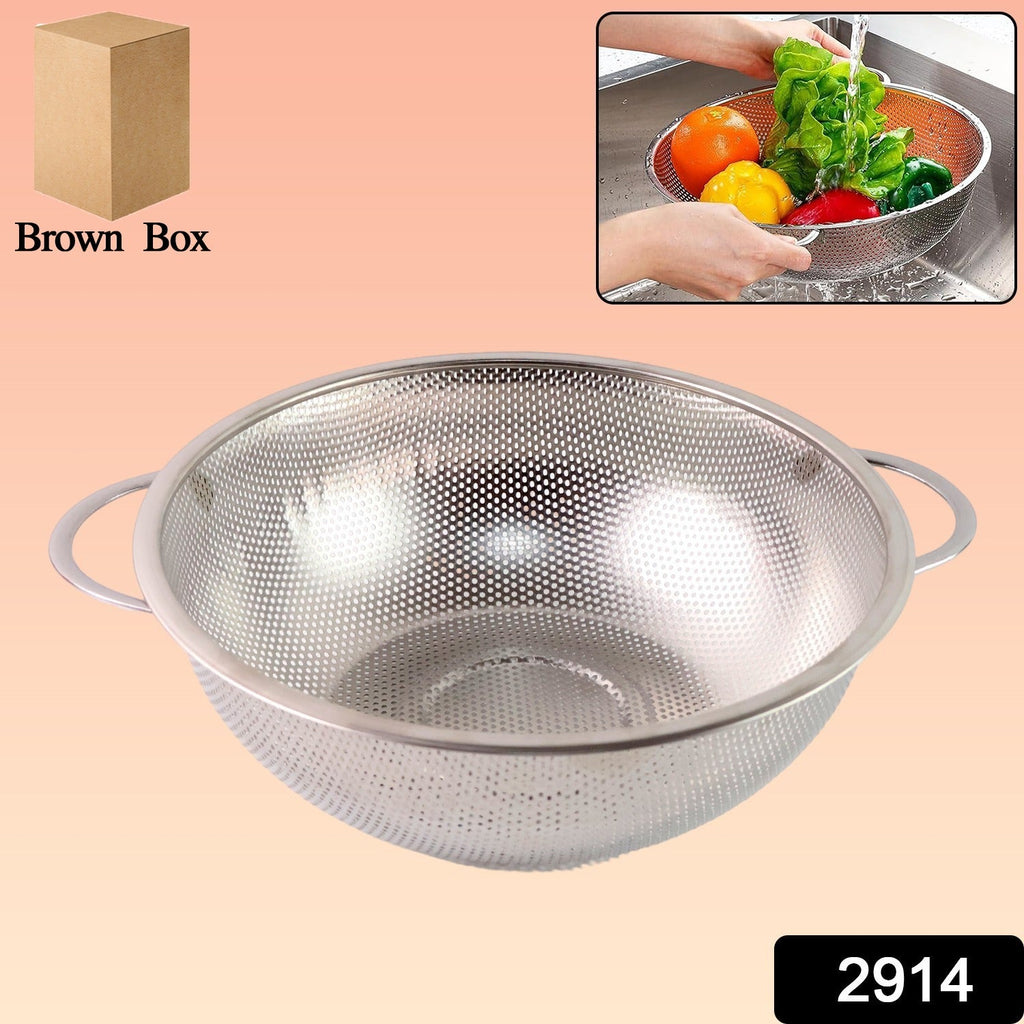 Packaging and dimensions of the stainless steel collapsible strainer.
