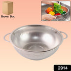 Packaging and dimensions of the stainless steel collapsible strainer.