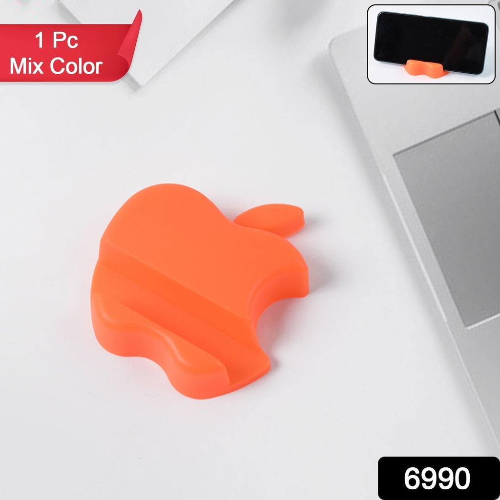 Red color apple-shaped smartphone holder showing stable phone support