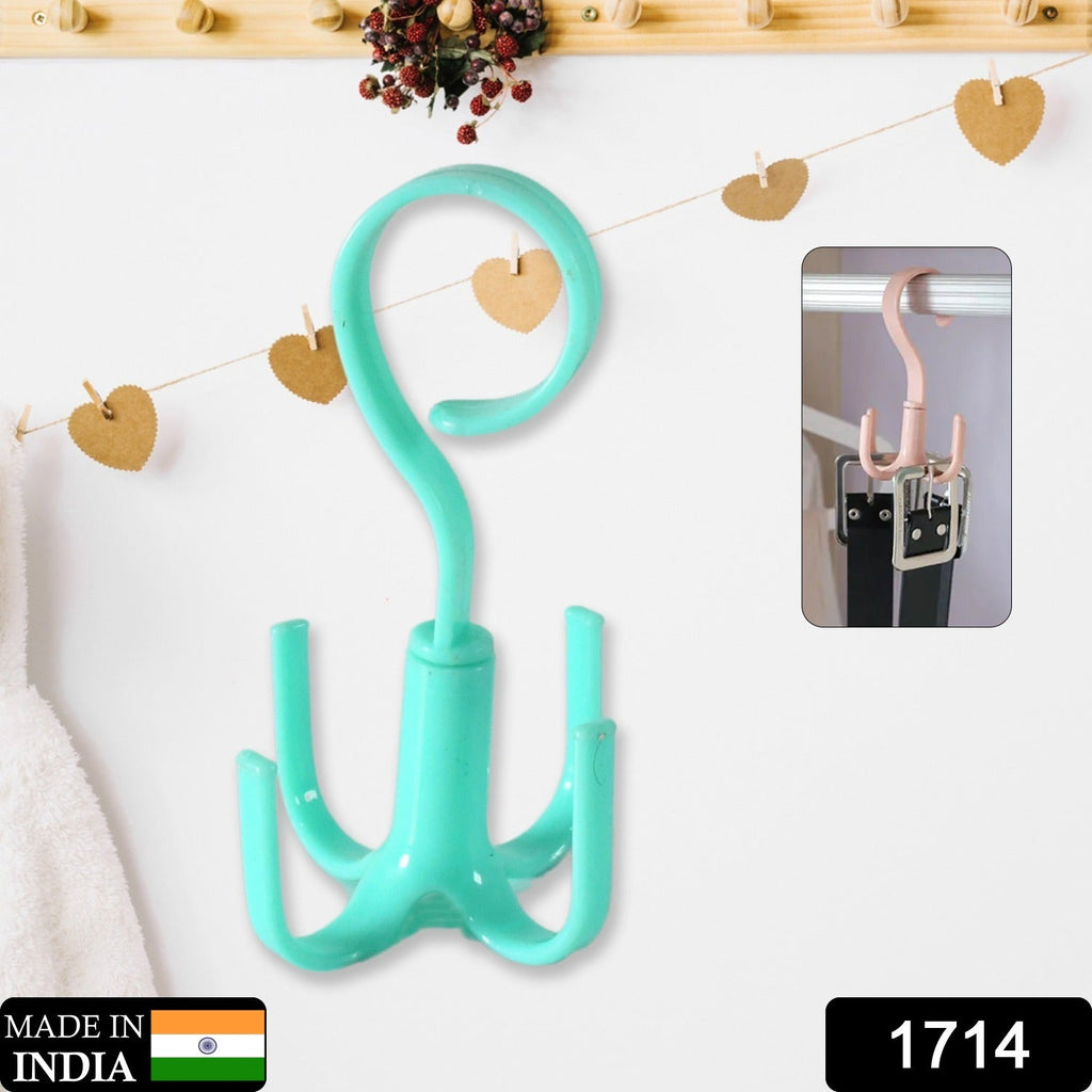 Multiple 4-claw purse hanger hooks arranged to showcase their compact and space-saving design.
