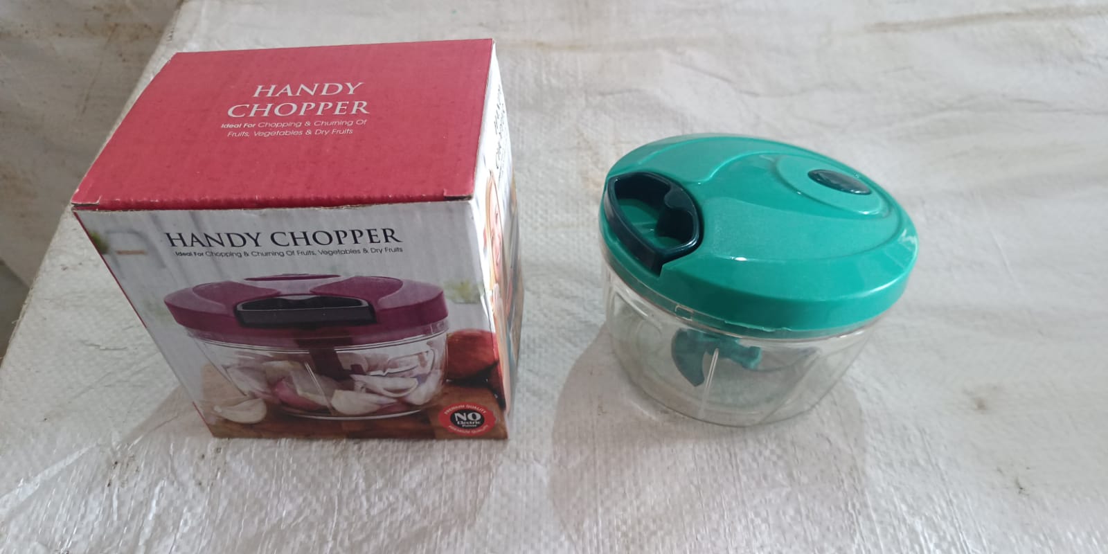 Retail packaging box for the Bathora Mini Vegetable Chopper.