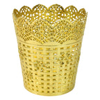 Metal mesh pen holder keeping writing tools tidy on work desk