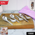 Close-up showing premium stainless steel material of the heavy-duty soup spoon.