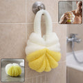 Dual color soft mesh bath loofah in storage tin box