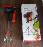 Packaging of the Power Free Hand Blender, highlighting its key features.