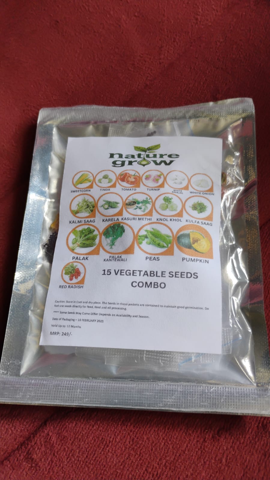 Variety of vegetable seeds packet for diverse home gardening