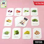 Little Learners vegetable flash card set featuring bright, educational photos for toddlers