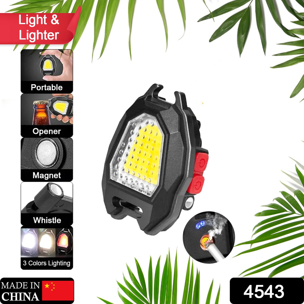 Portable LED camping flashlight with keychain, ideal for outdoor adventures.