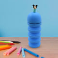 A vibrant silicone telescopic pencil case with a smooth zipper closure.