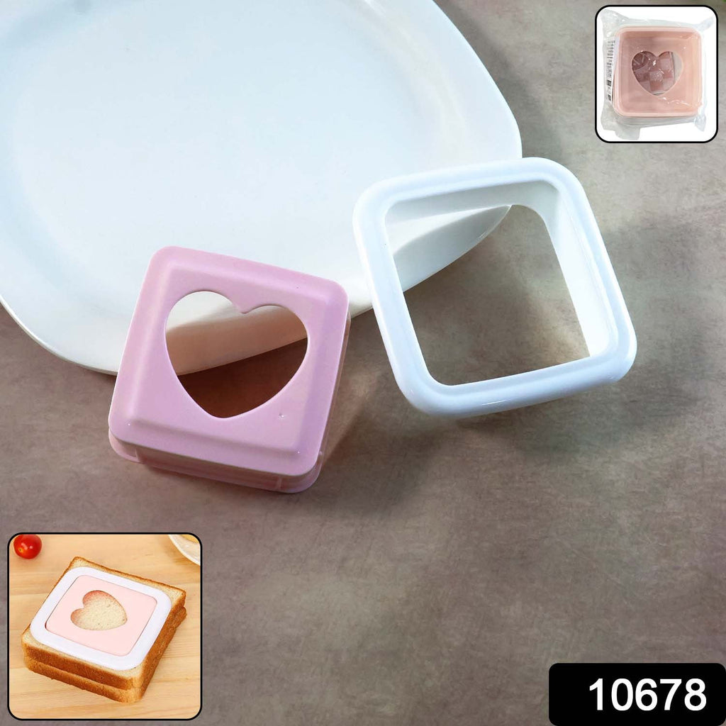 Heart Shape Sandwich Cutter in use making kid-friendly shaped sandwich