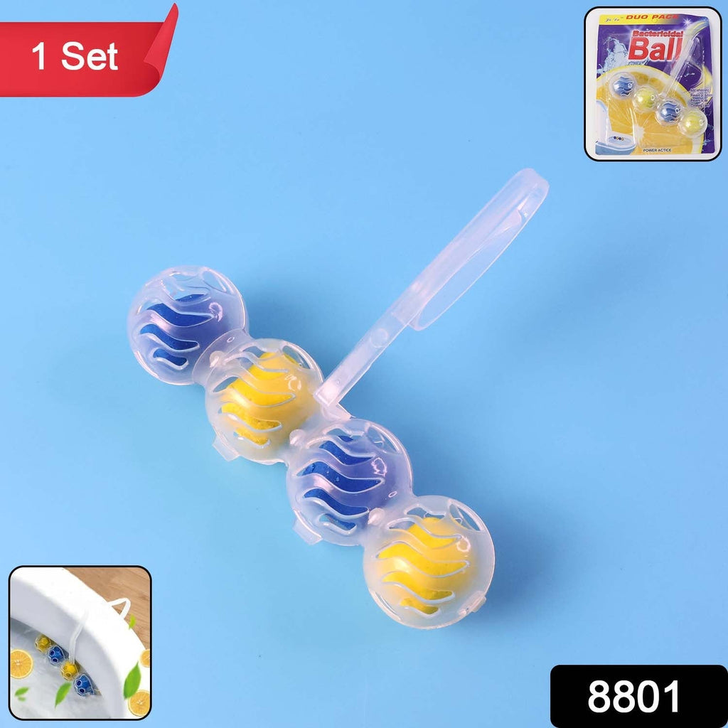 Close up of ball freshener set for toilet freshness