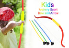 Close-up of the Kids Archery Set bow, highlighting its design and safe arrow tips.