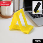 Foldable mobile phone stand displaying mix of vibrant colors