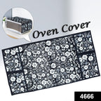 Close-up of a decorative microwave oven cover featuring an attractive mix design pattern.