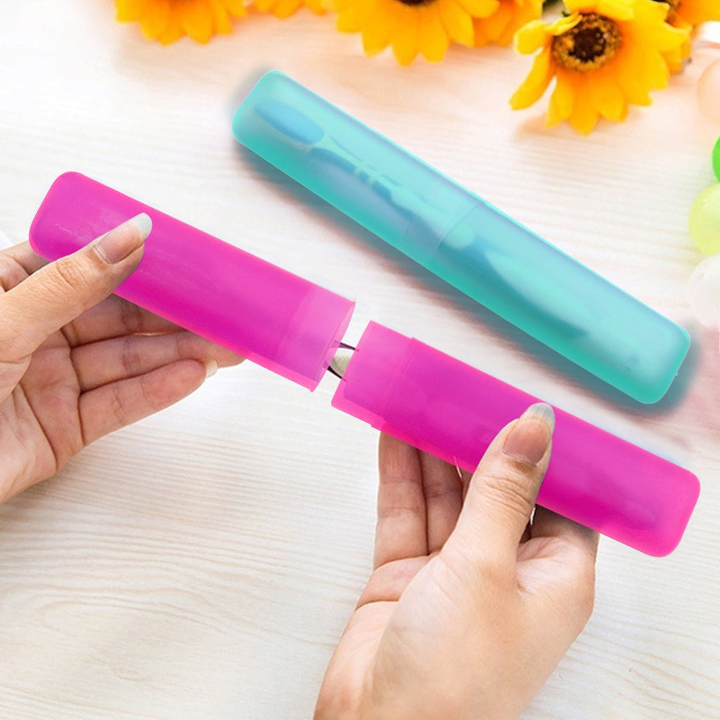 Set of four dust-proof toothbrush cases, ideal for travel.