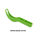 Ergonomic plastic watermelon slicer designed for quick and even fruit portioning.