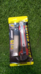 The 18mm cutter knife set displayed with its interchangeable sharp blades.