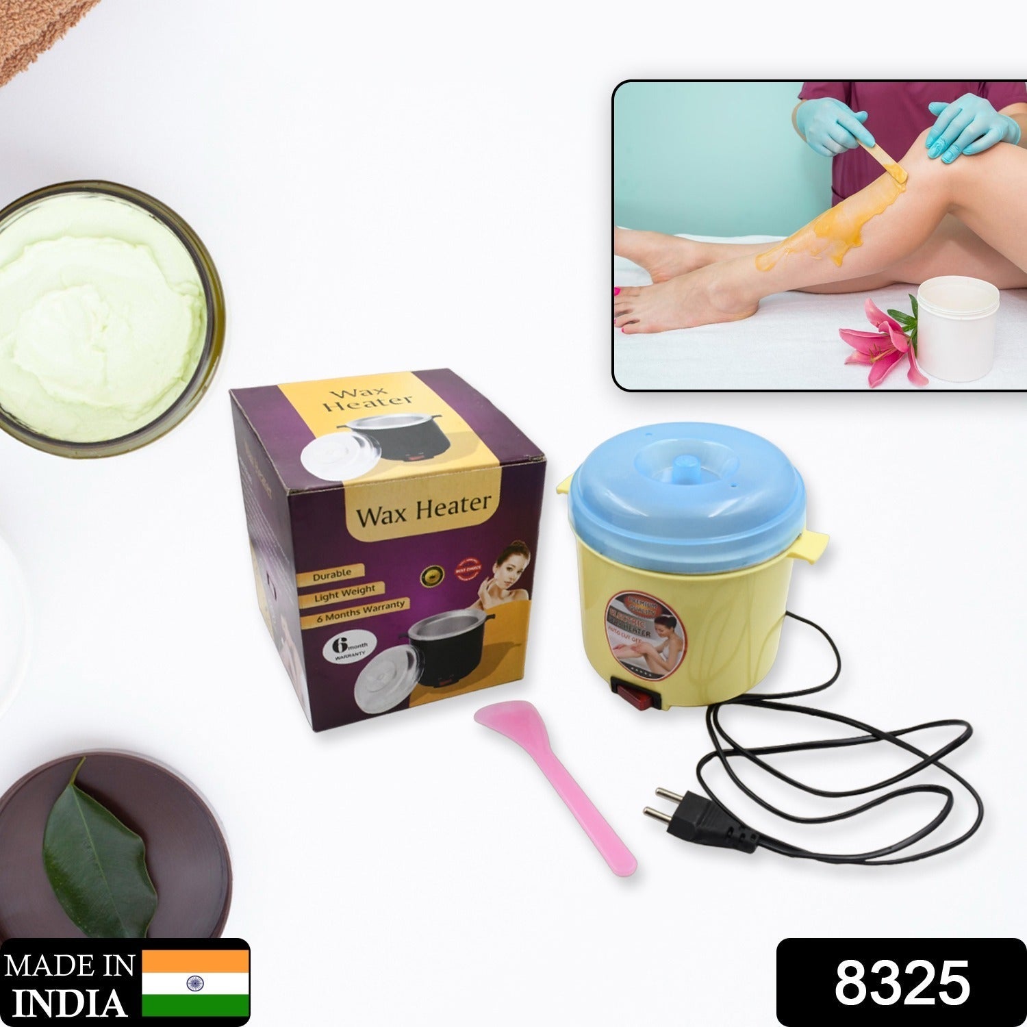 Durable wax warmer with a removable inner pot, perfect for hair removal