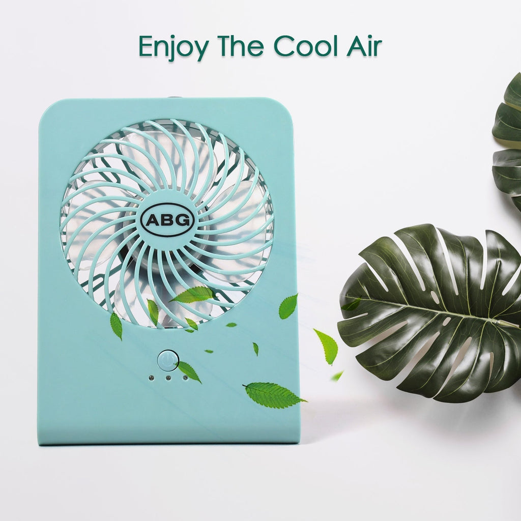 Side profile of the USB powered portable desk fan in a modern setting.