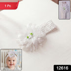 Elegant floral bow baby headband, lightweight and stretchable for infants
