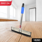 Large stainless steel kitchen and bathroom cleaning wiper in use