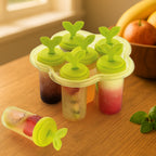 BPA-free plastic 6-cavity ice candy maker with sticks.