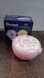 Close-up detail of the durable, BPA-free plastic material of the Donut Lunch Box.