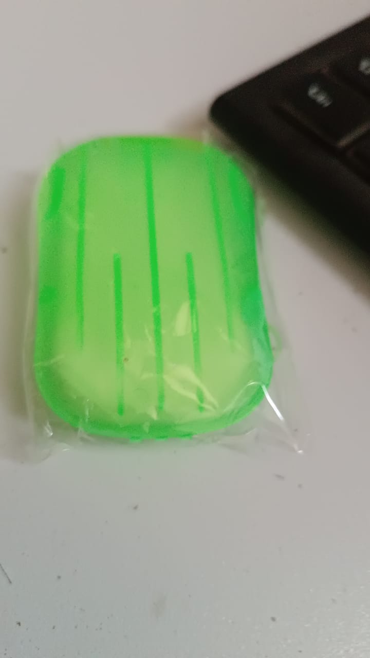 Group of colorful travel paper soap sheets for hygiene on the go