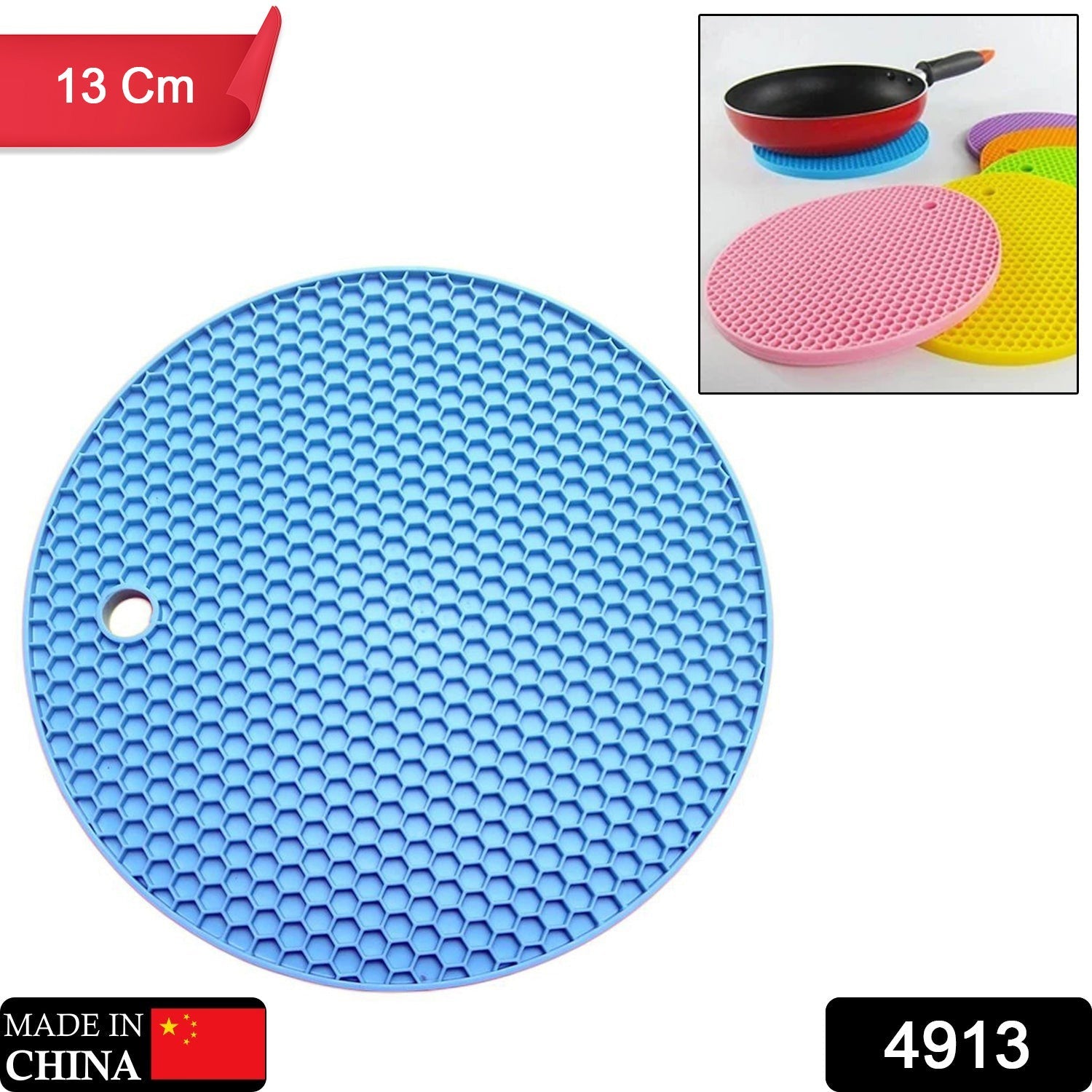 Versatile silicone hot pad for kitchen and dining use.