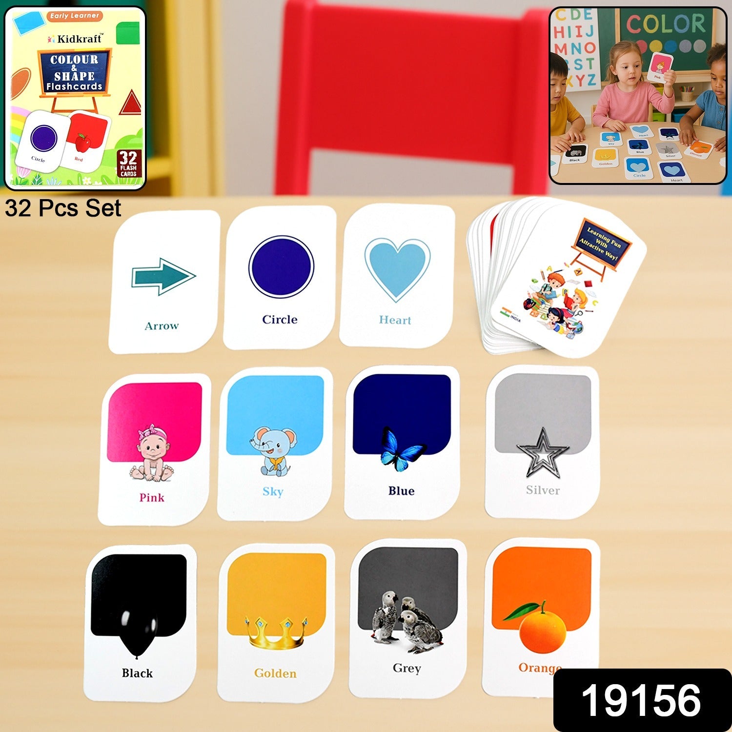 Educational flashcards set ideal for toddlers and preschoolers learning colors and shapes