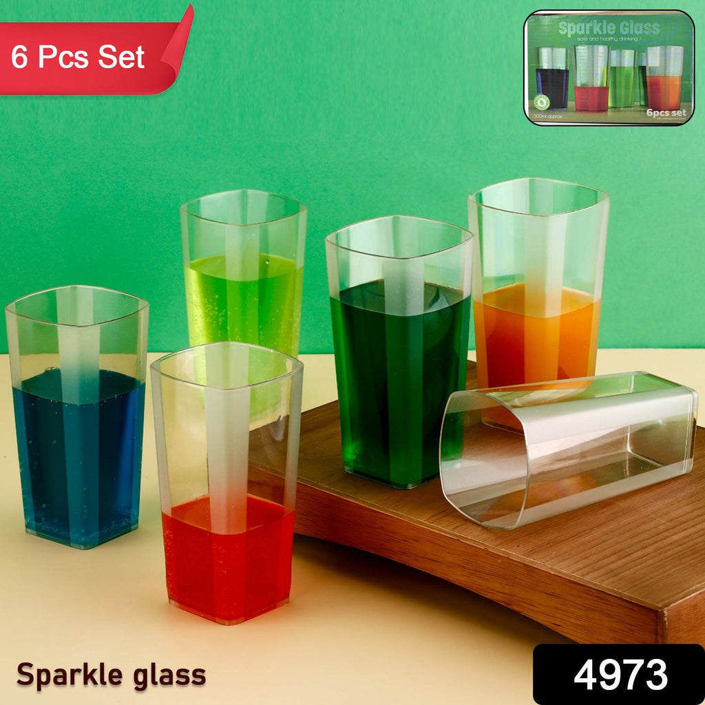 Unbreakable plastic tumbler set, 300 ML capacity.
