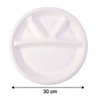 Dimension details of 4 compartment multi-section disposable food plate