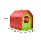 Wooden bird house with a sturdy hanging hook, ready for installation in a garden or balcony.