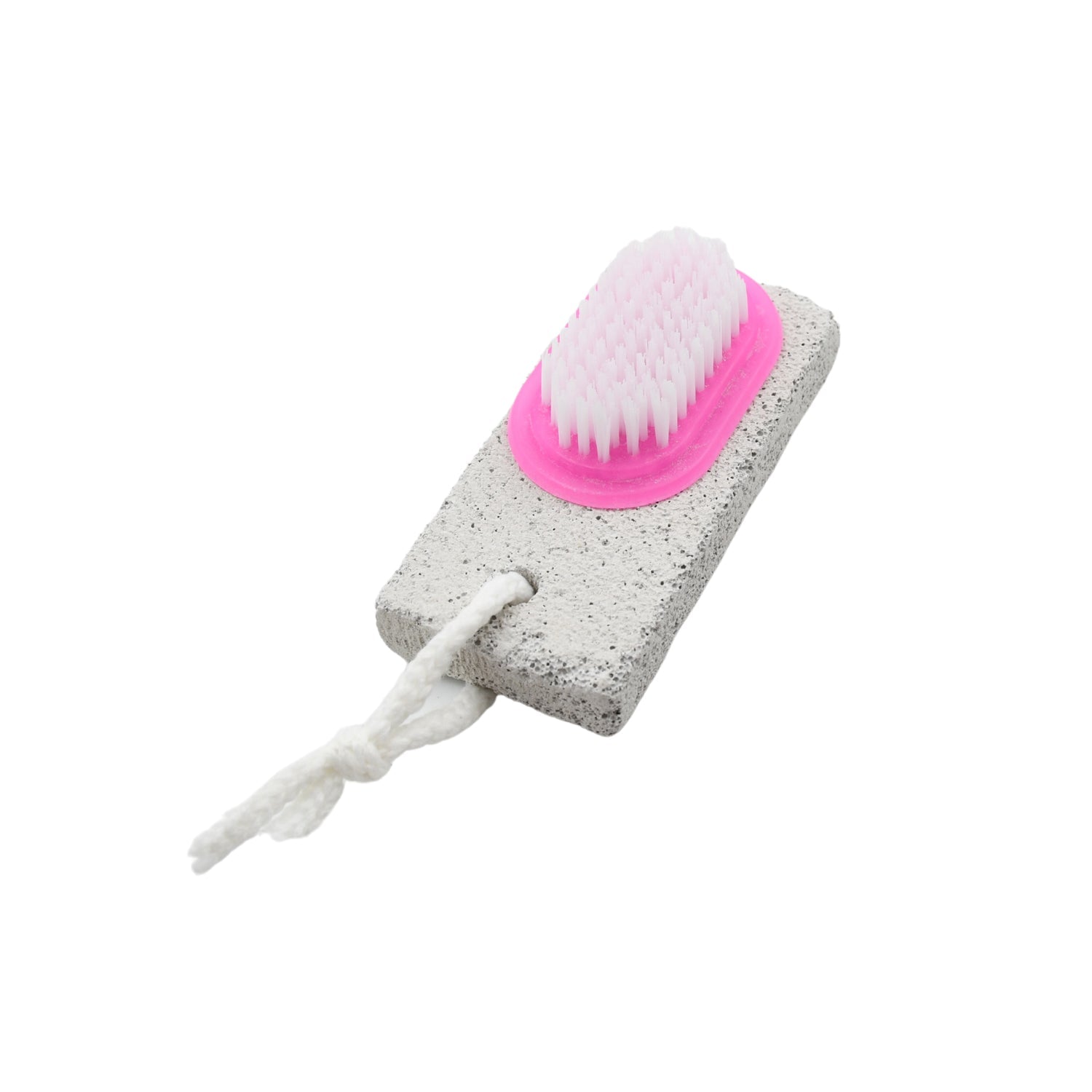 Side view of the dual-sided pumice stone and brush, a versatile dead skin remover.