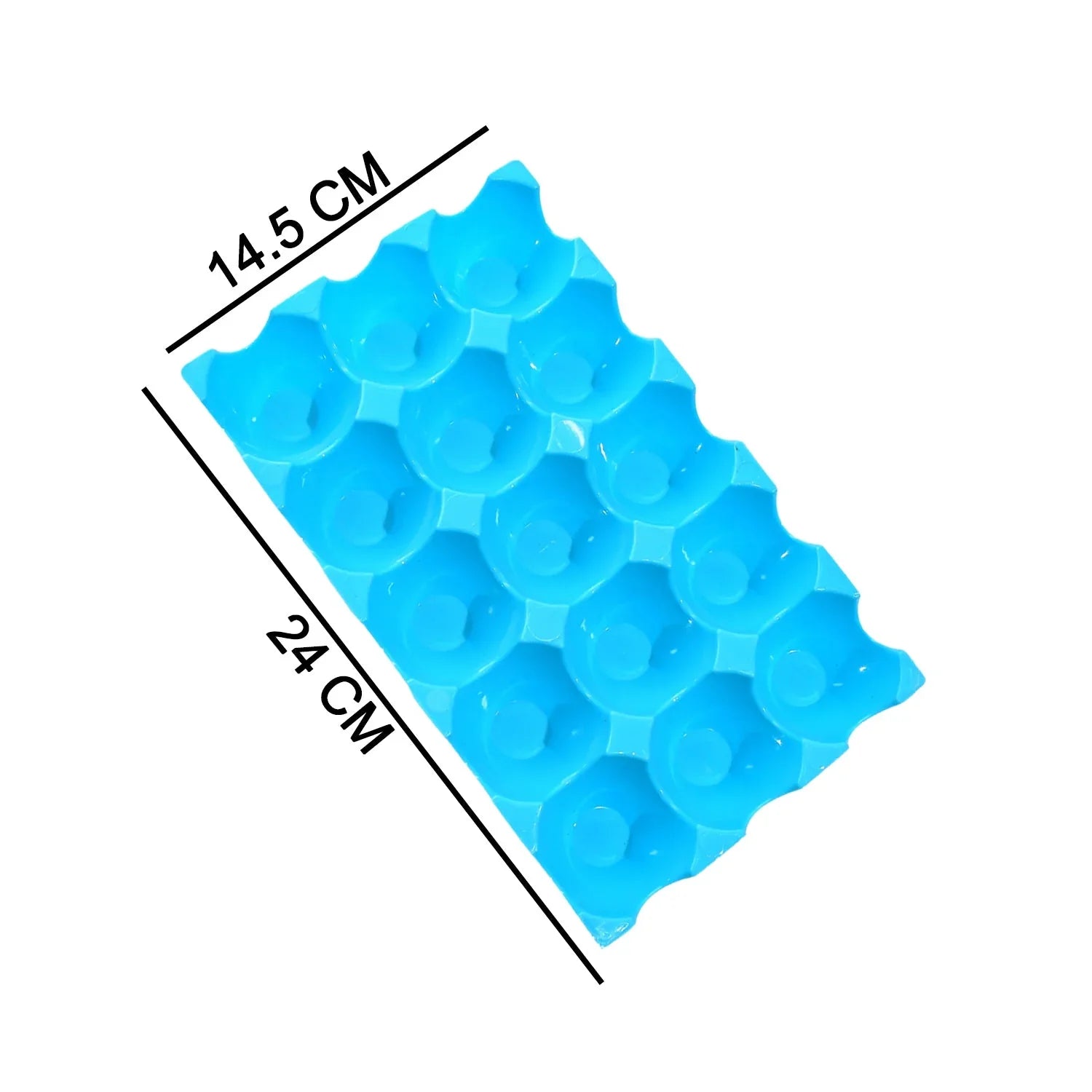Close-up of a single 15-cavity plastic egg holder from the 4-piece set.