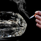 Refined crystal ashtray, an ideal addition for a modern home office desk.