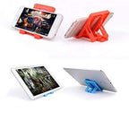 Compact adjustable mobile stand in use with a smartphone.