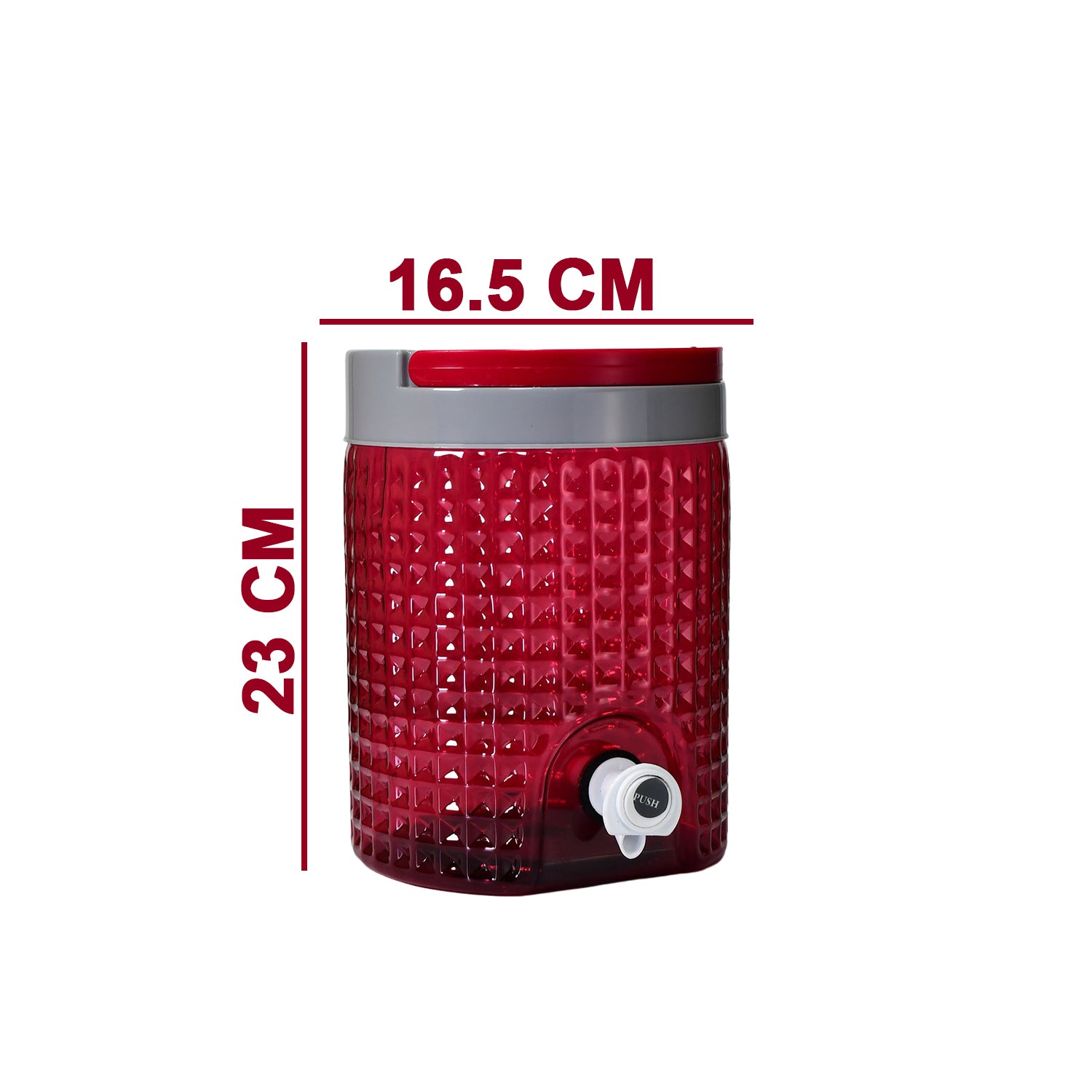 Diamond Cut Water Jug with ergonomic handle and secure lid.