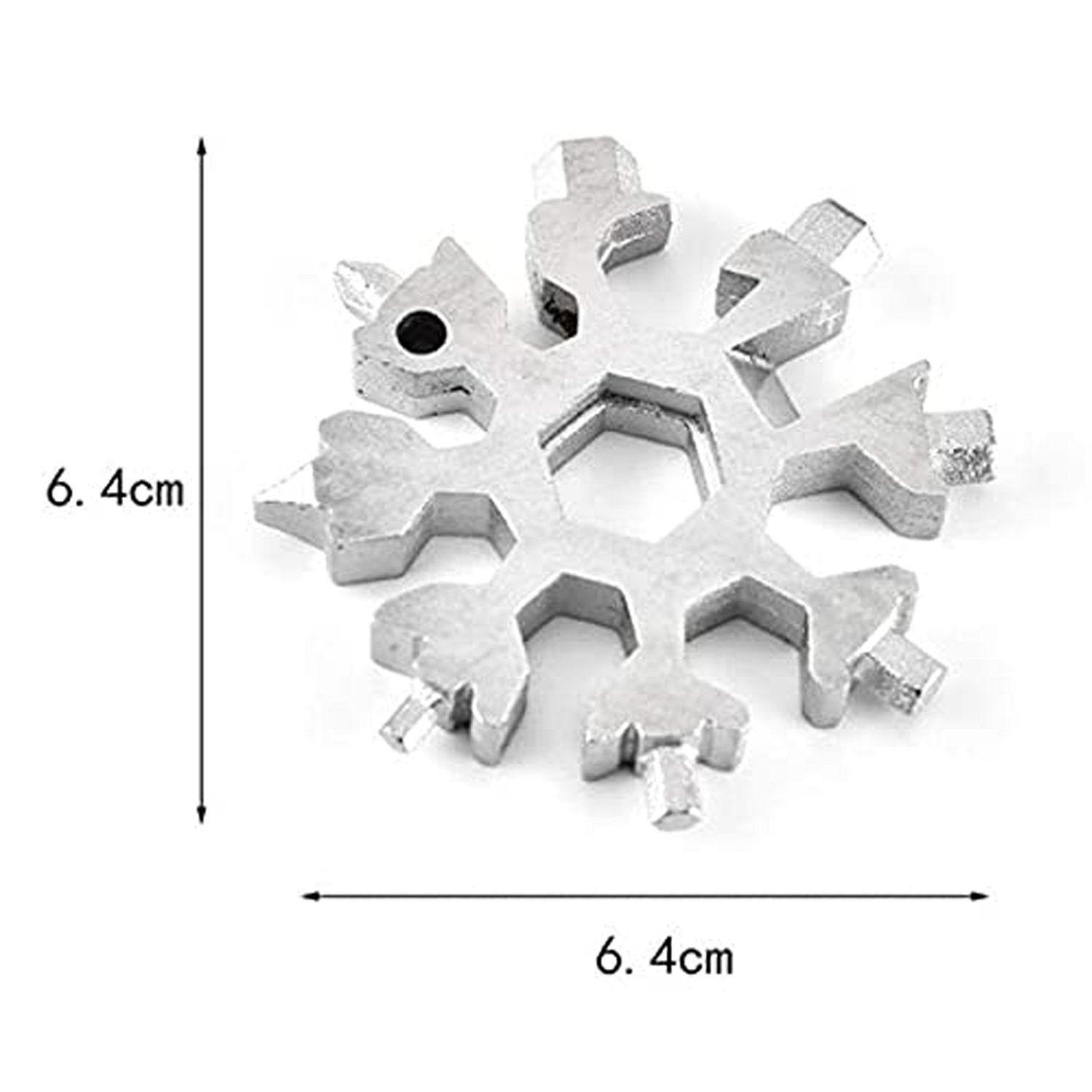 The durable stainless steel Snowflake Multi-Tool with its flathead screwdriver function.