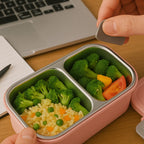 Side view of leakproof BPA-Free lunch box with locked lid