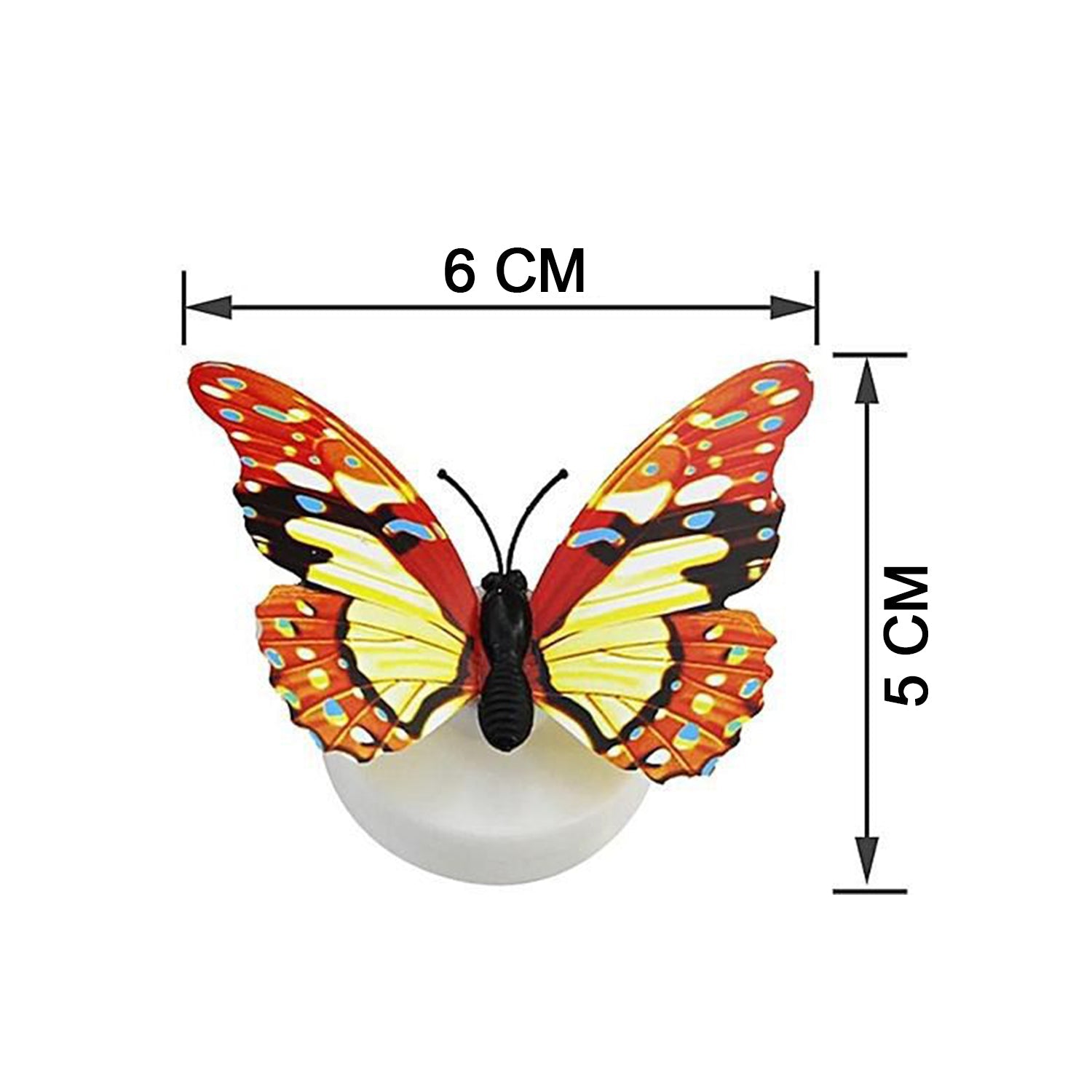 Butterfly 3D Illusion Night Lamp illuminated on bedside nightstand
