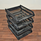 Close-up of the file rack's storage layers efficiently organized with files.