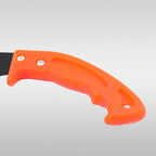 Detail shot of the comfortable rubber grip on the hand pruning saw.
