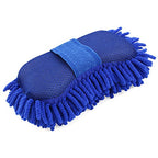 Velvet Wipe Microfiber Duster Mitt performing household dusting on furniture.