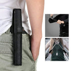 Detailed view of the collapsible defense stick in its extended form.