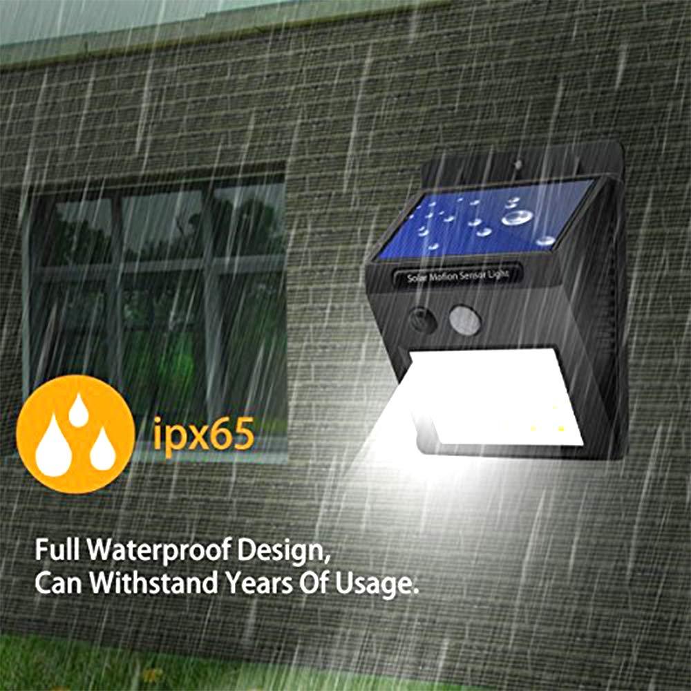 Side view of the 30-LED solar night light, ideal for garden and wall mounting.