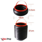 Portable car storage organiser showing its dimensions (18x5.5cm before stretch).