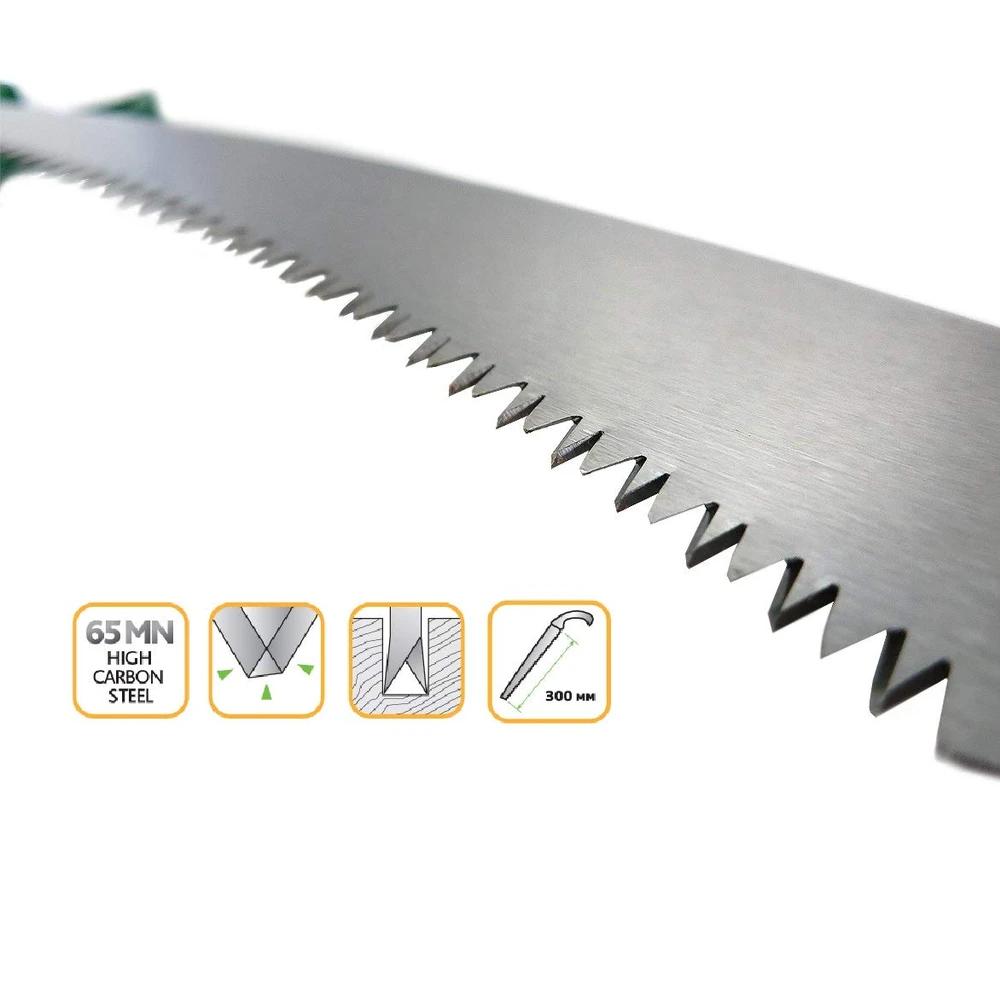 The BoltForce Chromium Steel Saw blade with its protective plastic sheath.