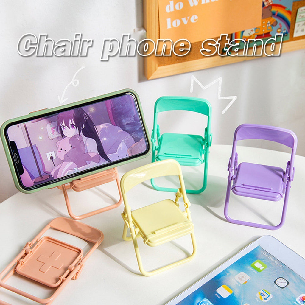 Ergonomic chair mobile stand angled perfectly for comfortable viewing experience.