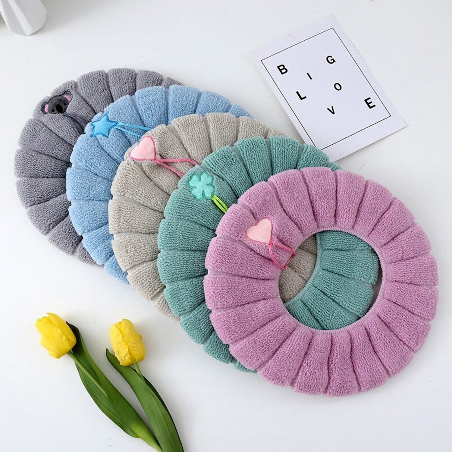 A clean bathroom setting showcasing the washable and warm Toilet Seat Cover for everyday hygiene.